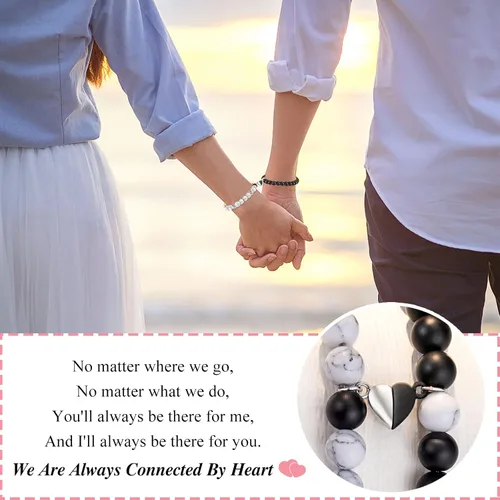 Vista 2 de PINKDODO I Love You Bracelet Gifts Couples Bracelets Valentines' Day Christmas Anniversary Birthday Gifts for Boyfriend Girlfriend Women Men