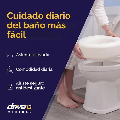 Vista 2 de AquaSense Elevador de asiento de inodoro portátil de 4 pulgadas, asiento