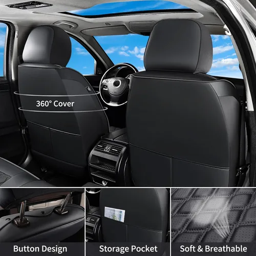 Vista 5 de Huidasource Fundas de asiento para Chevy Silverado, fundas de asiento GMC Sierra 2007-2013 y 2019-2026 1500, 2020-2026 2500HD 3500HD 2000HD doble