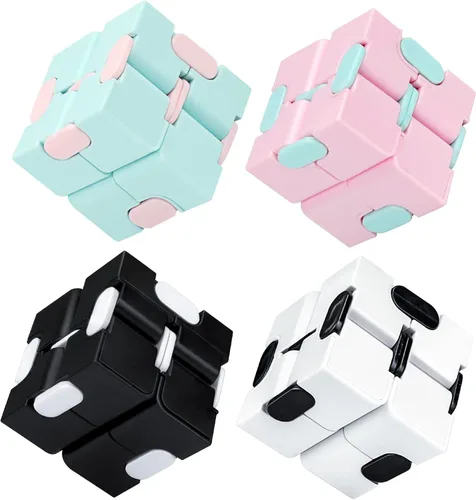 Vista 13 de WUQID Infinity Cube - Juguete antiestrés para niños y adultos, bonito, pequeño, accesorio único para aliviar la ansiedad y pasar el tiempo