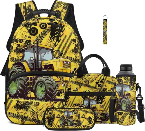 Vista 43 de Bulopur Eagle American Flag Print Kids Backpack Boys Elementary School 17 Inch Bookbag With Lunch Bag Water Bottle Holder Keychain Pencil Case 5