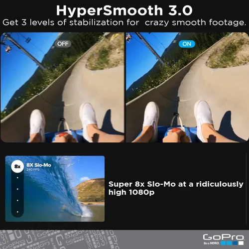 Vista 6 de GoPro HERO9 Black - Paquete de comercio electrónico - Cámara de acción impermeable con pantalla LCD frontal y pantalla trasera táctil, video 5K