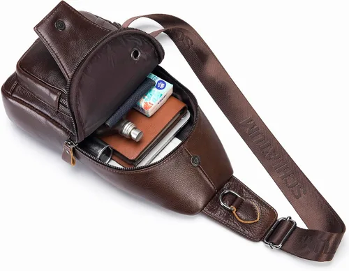 Vista 164 de LUKZIJAES Bolso bandolera de cuero genuino para hombre