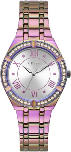 Vista 5 de Guess Reloj de cristal de silicona azul + tono oro rosa