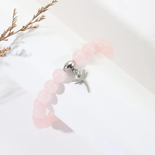 Vista 3 de Regalos para mujeres, pulseras de libélula, colibrí, mariquita, perezoso, 0.315 pulgadas, piedra natural, curativa, pulseras de relajación