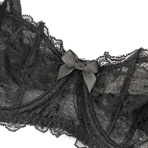 Vista 7 de Lumiere - Conjunto de sujetador y bragas de encaje sin forro para mujer
