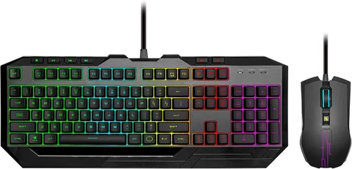 Vista 3 de Cooler Master Devastator 3 RGB Teclado para juegos Combo de teclado y mouse, teclado RGB de 6 zonas, rollover de 26 teclas, mouse ambidiestro