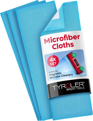 Vista 5 de Tyroler Bright Tools Paños de limpieza de microfibra de repuesto de alta calidad, diseñados exclusivamente para el limpiador magnético de ventanas