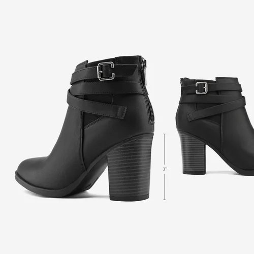Vista 4 de TOETOS Chicago - Botines de tacón grueso para mujer