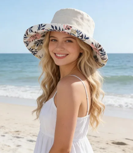 Vista 2 de Sombreros de ala ancha para el sol, para verano, playa, para exteriores, protección UV, sombreros de pesca