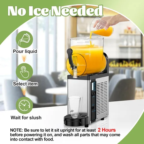 Vista 2 de Máquina comercial de granizados, Máquina granizada para el hogar, 12L Slushie Maker Frozen Drink Maker, No necesita hielo, Slush Cocktail Margarita