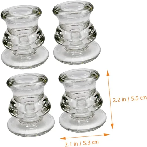 Vista 7 de Housoutil Juego de portavelas de cristal con base ponderada para decoración y eventos