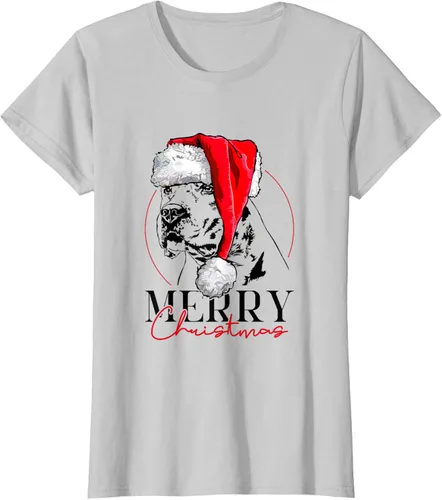 Vista 17 de Camiseta divertida de Papá Noel Dogo Argentino para perro de Feliz Navidad, Blanco