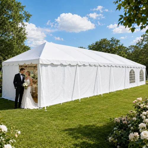 Vista 14 de Party Tents Direct - Toldo con marco de fin de semana, parte superior Blanco