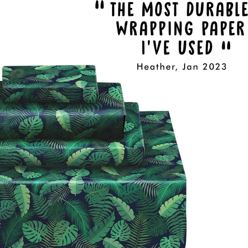 Vista 7 de CENTRAL 23 6 hojas de papel de regalo, hojas y plantas verdes, papel de regalo ecológico para hombres y mujeres, reciclable, diseño moderno