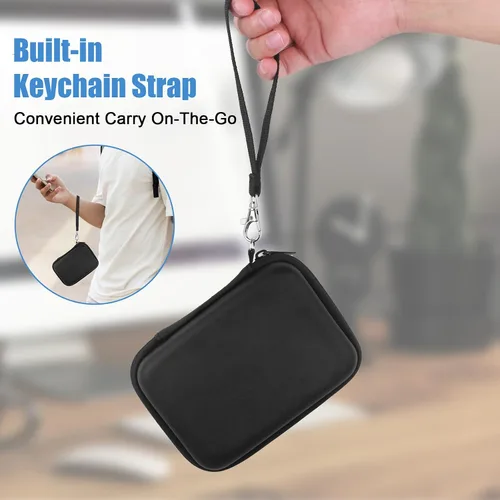 Vista 5 de Funda de disco duro externo, funda protectora de EVA a prueba de golpes para almacenamiento USB SSD, pasaporte, organizador electrónico de viaje