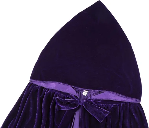 Vista 7 de Aricy - Capa larga de terciopelo con capucha unisex con capucha para Halloween, Navidad, disfraces de cosplay de 43 a 71 pulgadas