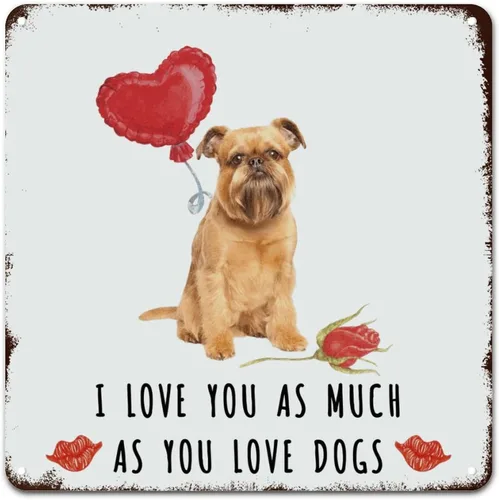 Vista 11 de Wall Decor Metal Sign Love Mails French Bulldog Sign I Love You As Much As You Love Dog Retro Street Hanging Sign Saint Valentine's Day Metal Plaque