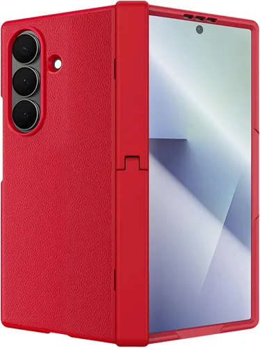 Vista 9 de STORMTAL Funda de cuero diseñada para Samsung Galaxy Z Fold 7 con [protección de bisagra] [protector de pantalla integrado] [atril] funda protectora