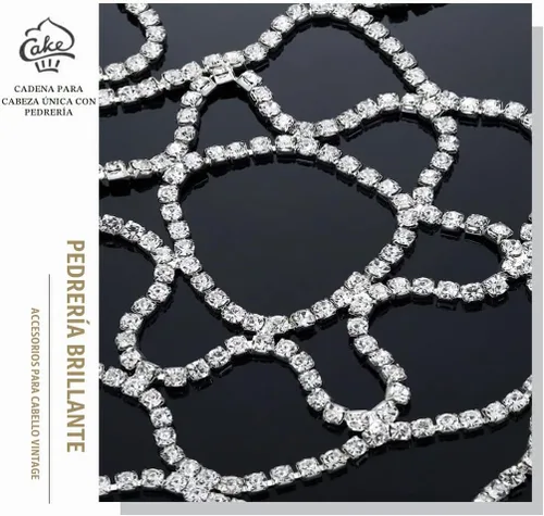 Vista 7 de Cadena de cabeza de diamantes de imitación de los años 20, accesorios para el cabello para mujer