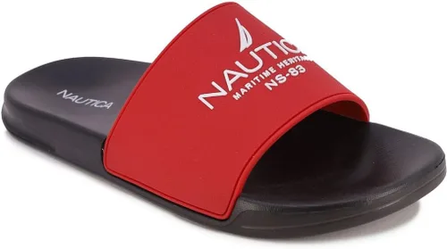 Vista 19 de Nautica Sandalias deslizantes de punta abierta para hombre - Cómodas pantuflas de ducha para interiores y exteriores Portero de la Marina