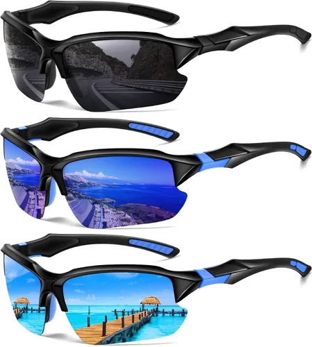 Vista 16 de Sports Polarized Sunglasses for Men Cycling Running Fishing UV Protection Sun Glasses Lightweight Half Frame Goggles