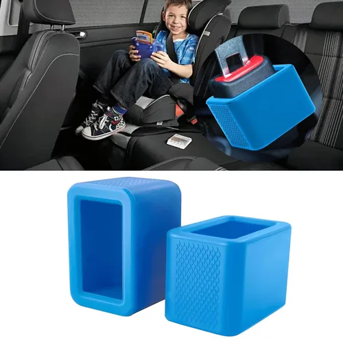 Vista 10 de 2 unidades de soporte de hebilla de cinturón de seguridad de silicona, refuerzo de hebilla de cinturón de seguridad para niños, material de silicona