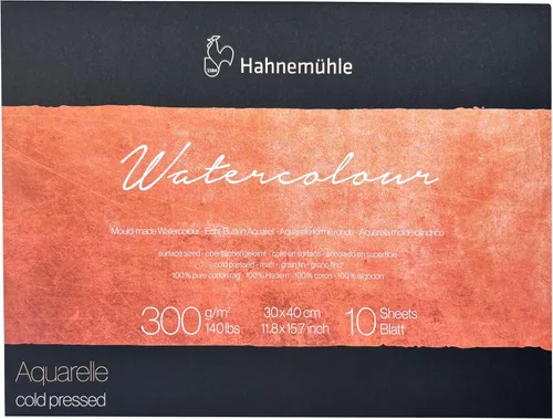 Vista 3 de Hahnemühle The Collection - Almohadilla para acuarela, trapo 100% algodón, prensado en frío, 9.4x12.6 in/9.4x12.6 pulgadas, 300 GSM, 10 hojas