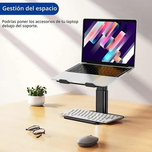 Vista 6 de BESIGN LSX6N Soporte para Laptop, Elevador Ergonómico Ajustable para Notebook con Soporte, Soporte para Computadora Compatible con Air, Pro, Dell