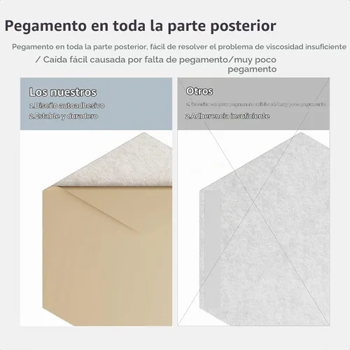 Vista 4 de Amantech - Paquete de 12 paneles acústicos autoadhesivos de espuma acústica a prueba de sonido, alta densidad, hexagonales, 12 x 10.23 x 0.4 Beige