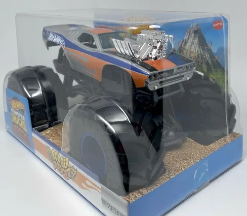 Vista 2 de DieCast Hot Wheels 2022 Monster Trucks Rodger Dodger de gran tamaño, escala 1:24