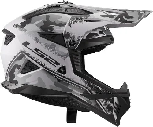 Vista 6 de LS2 Helmets Gate II - Casco integral para motocicleta MX Carabina Mate Gris/Negro