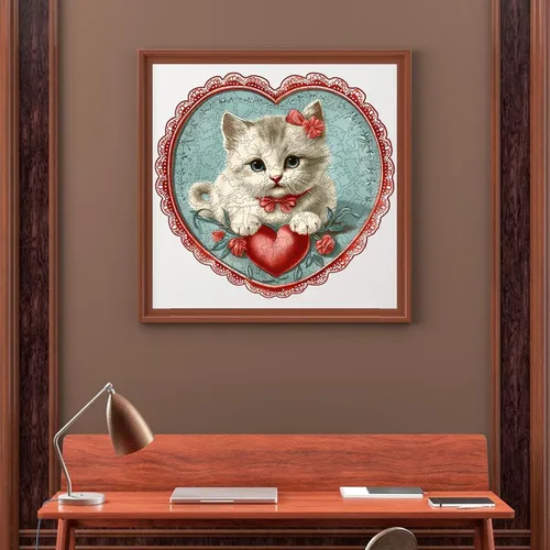 Vista 7 de Qiuenisray Rompecabezas de Madera para Adultos, Rompecabezas de Gato en Forma de Corazón de 200 Piezas, Rompecabezas de Forma Única Certificado FSC