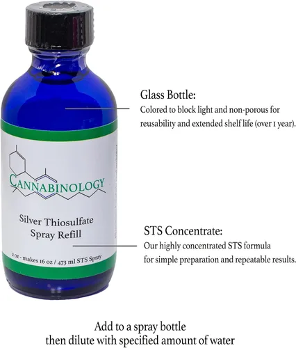 Vista 2 de Kit de recambio de 16 onzas – Solución de tiosulfato de plata de 2 onzas líquidas (hace 16 oz STS Spray) Spray de semillas feminizadas Kit