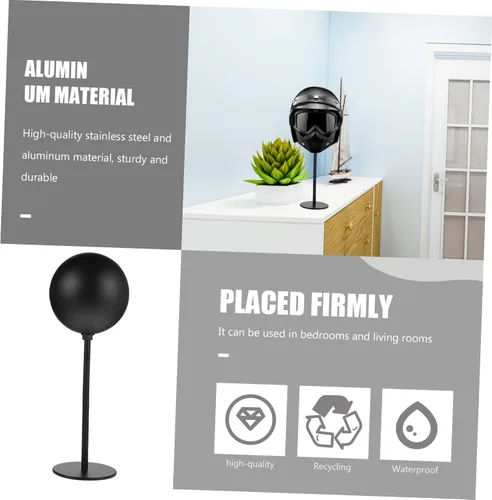 Vista 4 de INOOMP Estante de almacenamiento resistente para cascos, 1 unidad de montaje en pared, diseño elegante y práctico para la organización del hogar,