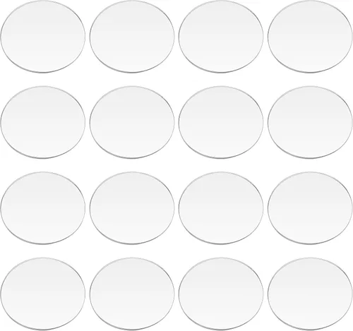 Vista 10 de FINGERINSPIRE 100 piezas de lámina de acrílico circular transparente de 1 pulgada, bases circulares en miniatura en blanco, disco de acrílico mini