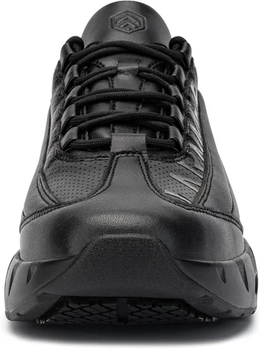 Vista 3 de LARNMERN Zapatos de trabajo antideslizantes para hombre, zapatos deportivos con amortiguación de aire, zapatos para restaurante Trabajo, casual