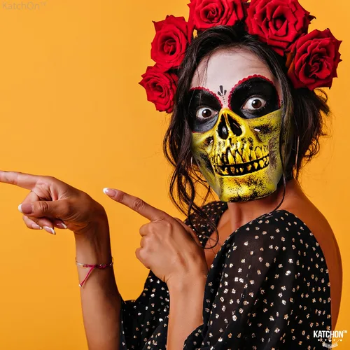 Vista 6 de Disfraz de Halloween para mujer, body de esqueleto, medias máscaras de Halloween para adultos, traje de esqueleto para mujer, fiesta de Halloween