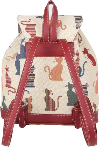 Vista 2 de Signare William Morris Strawberry Thief Tapestry Flap Buckle Pull String Mochila