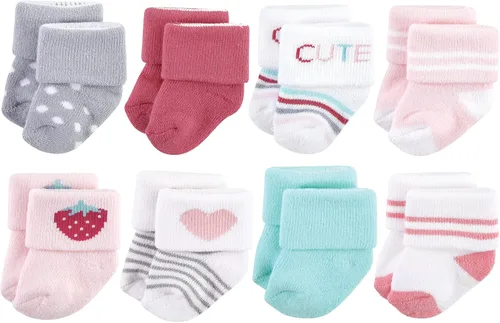 Vista 38 de Hudson Baby - Calcetines de algodón para bebés recién nacidos y Terry para niñas bebés