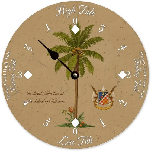 Vista 24 de Tide Clock for Wall Myrtle Beach Time Coastal Clocks Beach Navy-3