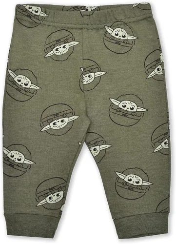 Vista 4 de STAR WARS The Mandalorian Baby Yoda - Conjunto de body de manga larga para niño, pantalones deportivos y babero para recién nacidos, blancoverde