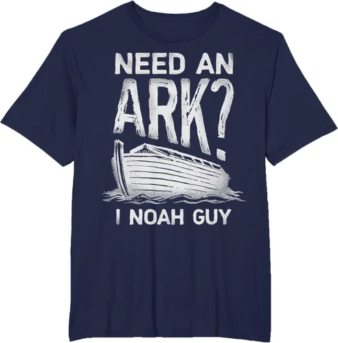 Vista 49 de Need an Ark I Noah Guy Funny Christian Men Women Pun Humour T-Shirt Negro