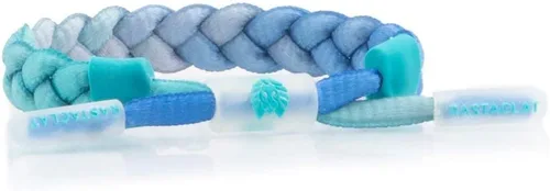 Vista 4 de Rastaclat Braided Bracelets for Men and Women - Originals Collection Adjustable Stackable and Braided by Hand Advocate Rosa/Blanco/Azul marino