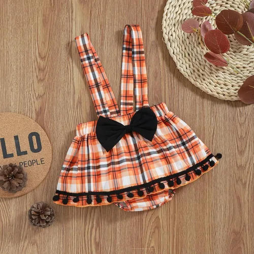 Vista 5 de My First Thanksgiving - Trajes de bebé para niña, disfraz de pavo recién nacido, manga larga, con volantes, falda con tirantes de 0 a 18 meses