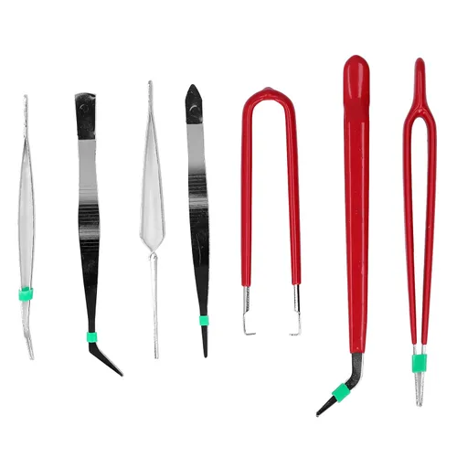 Vista 7 de Juego de 7 pinzas, kit de herramientas de mano multiusos antiestático para reparación de mantenimiento de electrónica