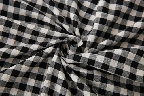 Vista 7 de Fundas de almohada cuadradas a cuadros en blanco y negro con volantes, fundas de almohada a cuadros, fundas de almohada de gingham, fundas