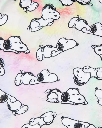 Vista 5 de INTIMO Peanuts Snoopy Dream In Color Tie-Dye - Conjunto de pijama para niña