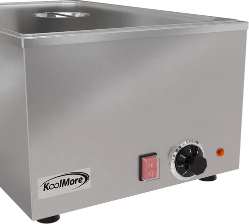 Vista 3 de KoolMore Calentador de alimentos comercial Bain Marie para encimera, estación de sopa y servidor de mesa de buffet con una sección de porción