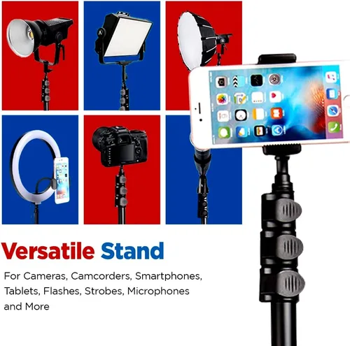 Vista 4 de Vidpro ST-90 VentureMaxx - Soporte ajustable profesional de 90 pulgadas, trípode ligero compatible con cámaras, videocámaras, teléfonos